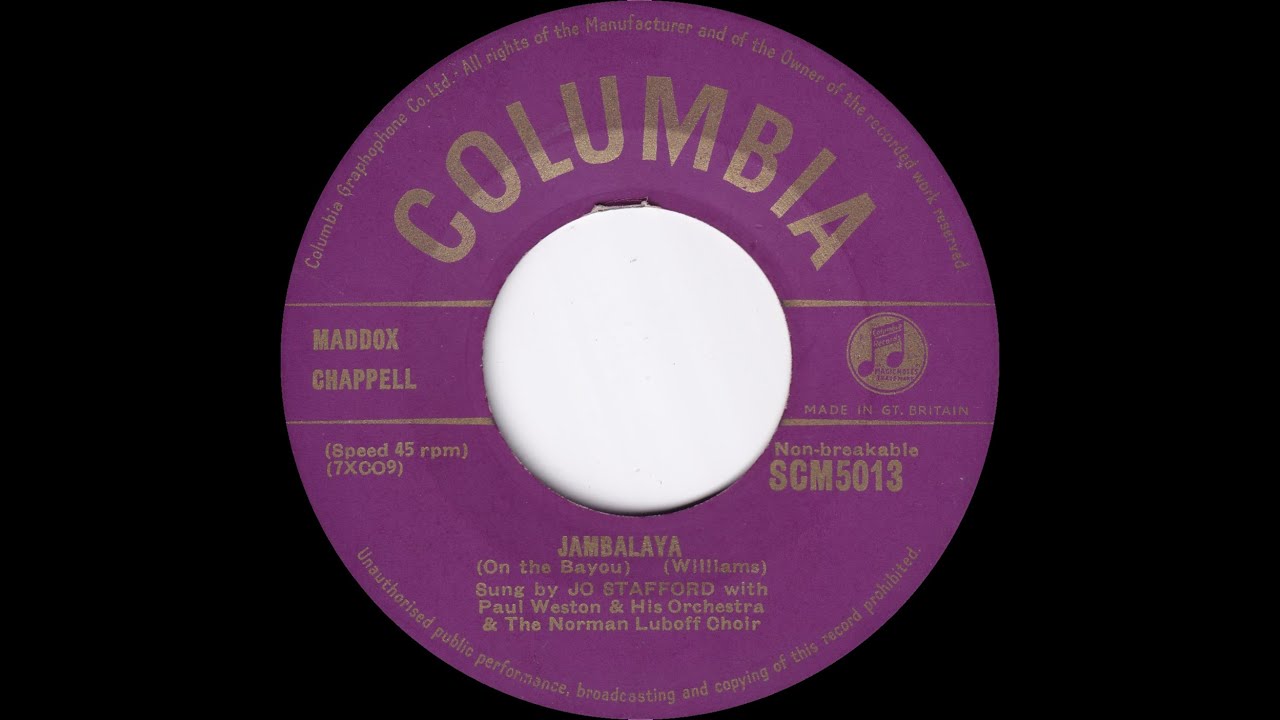 Jo Stafford Jambalaya (On The Bayou) YouTube