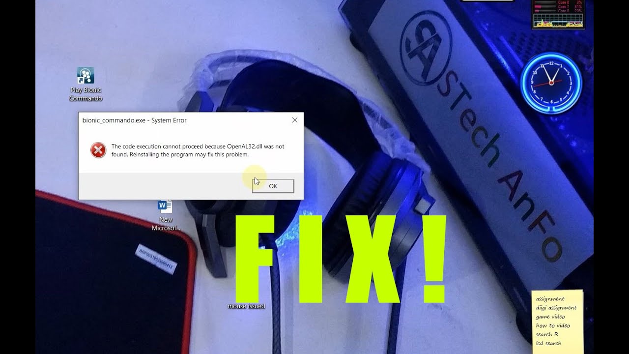 The Code Execution Cannot Proceed Because Opengl32 Dll Was Not Found Fix 21 Youtube The Code Execution Cannot Proceed Because Opengl32 Dll Was Not Found Fix 21 Youtube