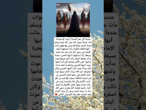 عندما كان عمر السيدة زينب 5 سنوات مات جدها رسول الله صلى الله عليه وسلم عندما أصبح عمرها 5 س