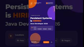 Persistent Systems Hiring 2026 🔥 Java Developer Fresher | Pune Hybrid Job | Apply Now