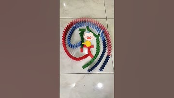 triple spiral dominoes fail #satisfying #dominoblocks #dominoesfalling #short