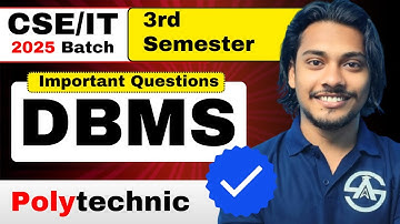 Database Management System | 3rd Semester | Important Question | Revision with Important Topic