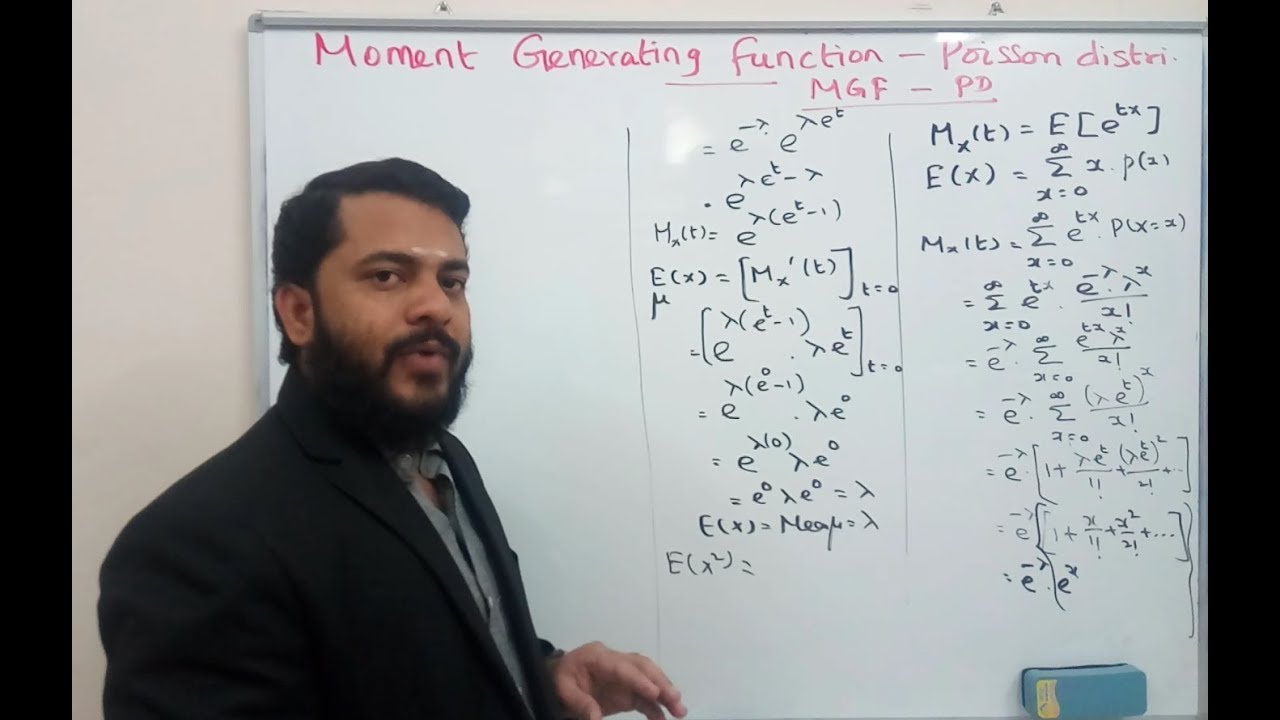Padma's lecture Series Probability MGF of Poisson distribution - YouTube