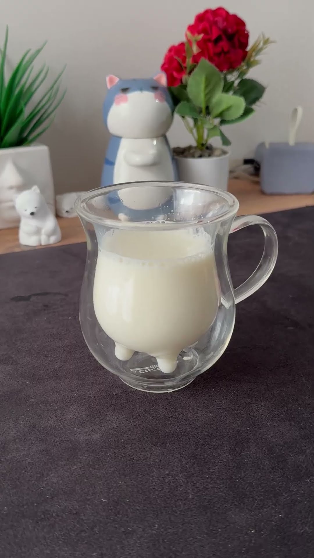 Cow Double Layer Glass Mug ?1️⃣ Link in Bio ( # 2078 )