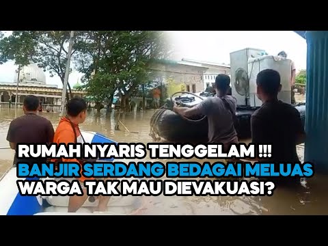 BANJIR SERDANG BEDAGAI MELUAS, SEJUMLAH RUMAH WARGA NYARIS TENGGELAM
