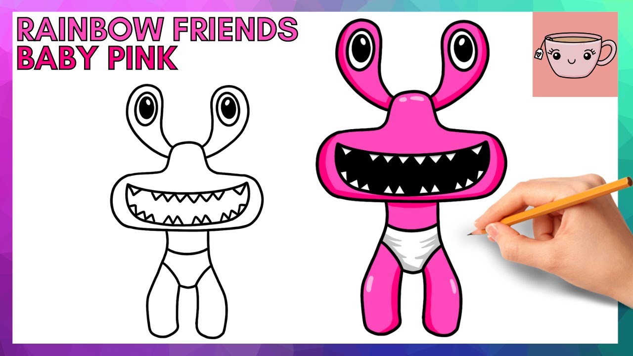 How To Draw Red from Roblox Rainbow Friends  Cute Easy Step By Step  Drawing Tutorial 