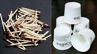 3 Superb Home Decor Ideas using Matchsticks and Coffee Cup - Waste material craft - DIY Crafts