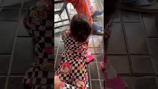 This Cute Little Girl Under The Table She Learn To Swim On The Floor Oh No