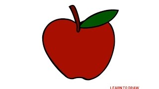 apple drawing simple draw step easy drawings paintingvalley