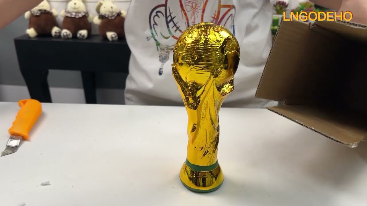 LNGODEHO 2022 World Cup Replica Trophy in Display Case, Resin Sculpture,  Own a World Soccer's Biggest Prize (14.2 inch)