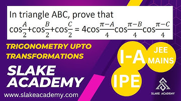 In triangle ABC, prove that cos A/2+cos B/2+cos C/2 =4cos (π−A)/4 cos (π−B)/4 cos (π−C)/4 | 1 A |IPE