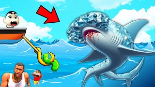 Catching HUGE FISH in CAT GOES FISHING with SHINCHAN and CHOP | Fish SHARK GAME