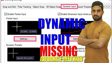 Dynamic Input in autocad Missing | Problem solved