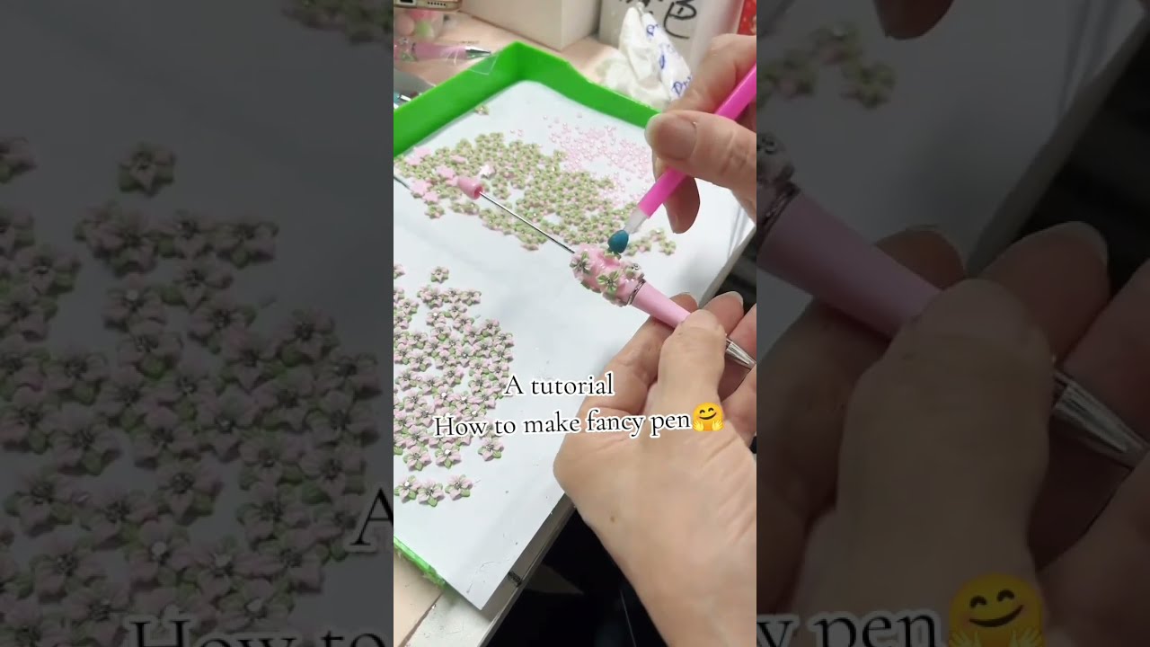 DIY Beadable Pen With Mini Cute Flowers Clear Rhinestone