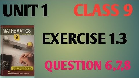 EXERCISE 1.3|Question 6,7,8|#youtubevideos #maths