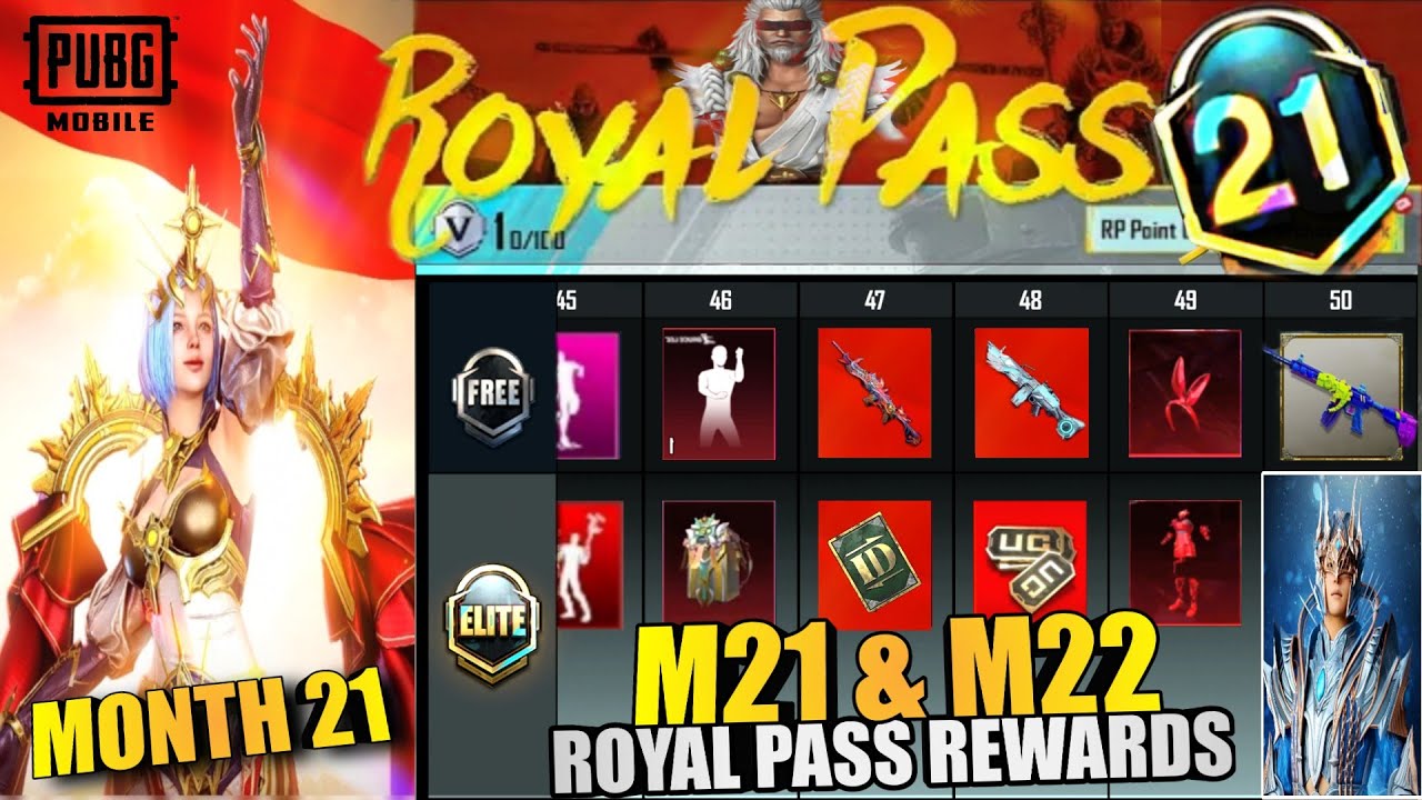 M21 Royal Pass Leaks | Free RP Rewards | 2 Mythics | Month 21 & M22 Royal Pass Rewards | PUBGM