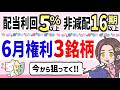 配当利回り5%以上で非減配16期以上の6月権利の高配当株3銘柄をご紹介!
