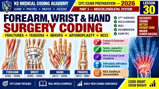 Forearm, Wrist & Hand Surgery Coding | CPC Exam | Medical Coding Course 2026 Forearm, Wrist & Hand Surgery Coding | CPC Exam | Medical Coding Course 2026