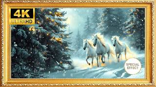 Enchanted Winter Horses II: Snowy Night | Frame TV Art for Harmony  [4K UHD] screenshot 4