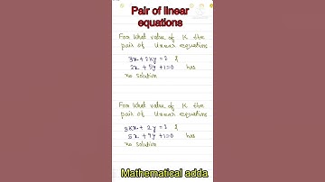 For what value of k , the pair of linear equations has no solution #cbse10 #cbsemaths #cbsemcq