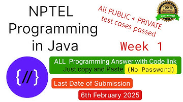 NPTEL Programming in Java week 1 all 5 programming assignment answer with code link