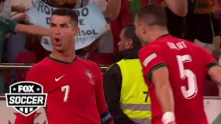 Thumbnail for Cristiano Ronaldo scores game-winning goal in 88' against Scotland | UEFA Nations League