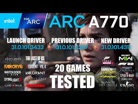 ARC A770 16GB Launch Driver VS Previous Driver VS New Driver | R9-7950X3D | 1080p - 20 Games Tested