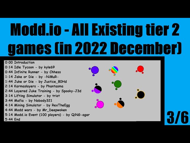 Modd.io - All existing tier 2 games 2/6 (2022 December) 