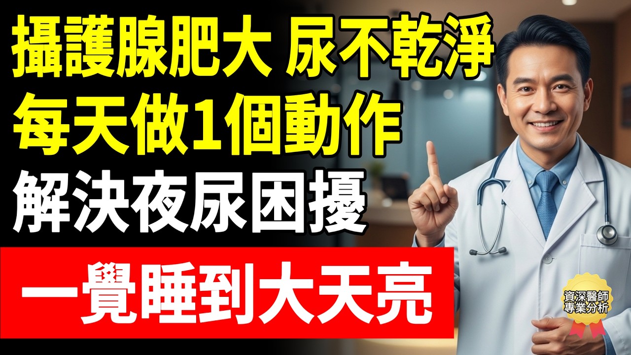 攝護腺肥大、尿不乾淨？每天做1個動作，解決夜尿困擾，一覺睡到大天亮！#頤養之年 #懷安 #醫師 #漏尿 #尿頻