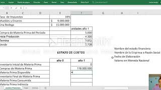 Estado de Costos de Producción 1/4