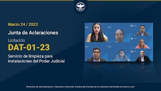 DAT-01-23 Servicio de limpieza para instalaciones del Poder Judicial - Junta de Aclaraciones