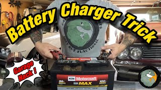 Garage Hack! How to charge a completely dead battery.