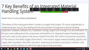 Integrated Material Handling system