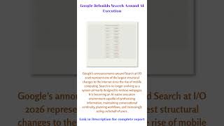 Google Rebuilds Search Around AI Execution #nextgenai #ai #google #gemini #search