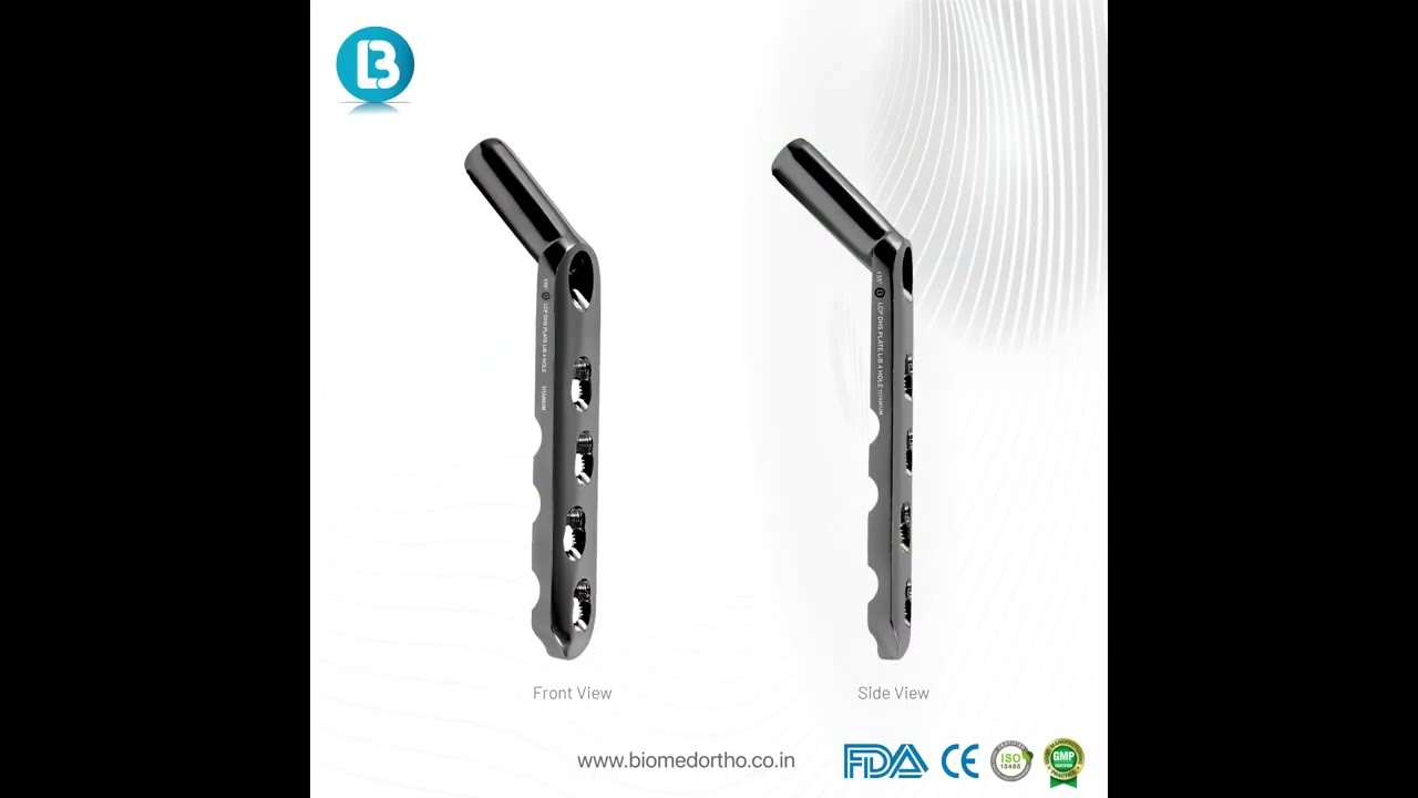 135° LCP DHS Plate Long Barrel | Locking Dynamic Hip Screw Plate | Biomedortho
