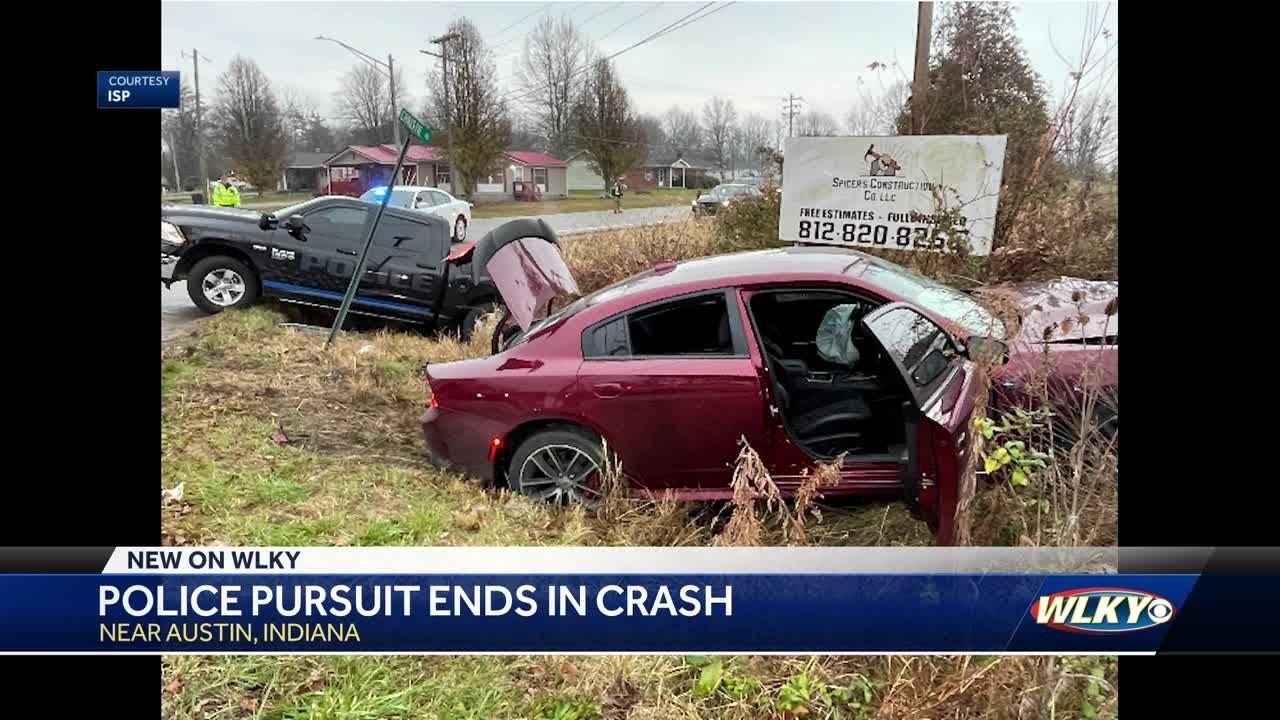 Southern Indiana police pursuit ends in crash - YouTube