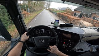 4K POV Вождение грузовика Mercedes Actros | Ветреный день в Нидерландах