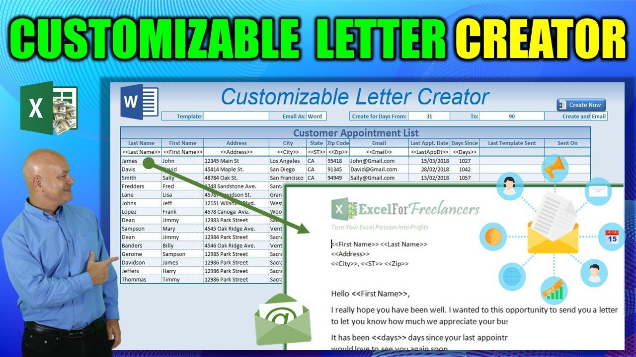 How To Create Custom Letters In Word Documents From Excel WITHOUT Mail