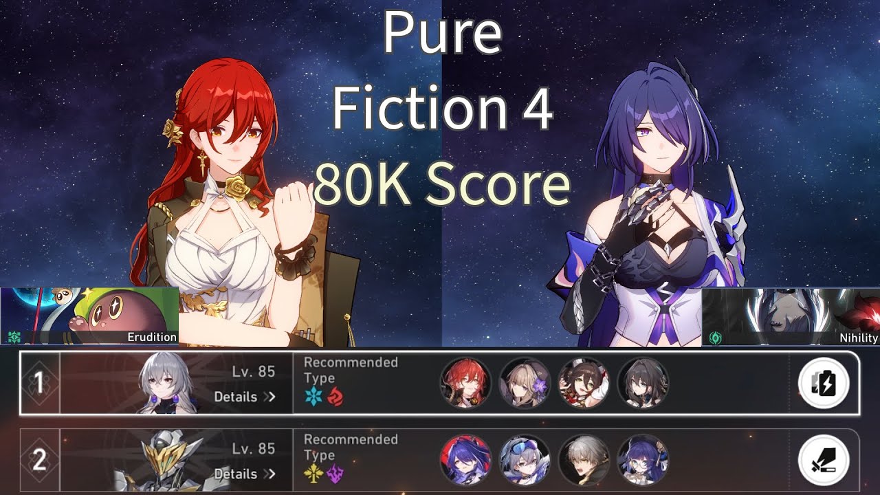 80K Max Score Pure Fiction 4 v2.1.2 | Himeko x Herta & E0S1 Acheron | Honkai: Star Rail