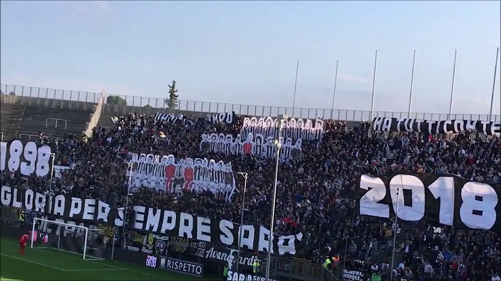 Ascoli - Padova: la coreografia della curva sud per i 120 anni