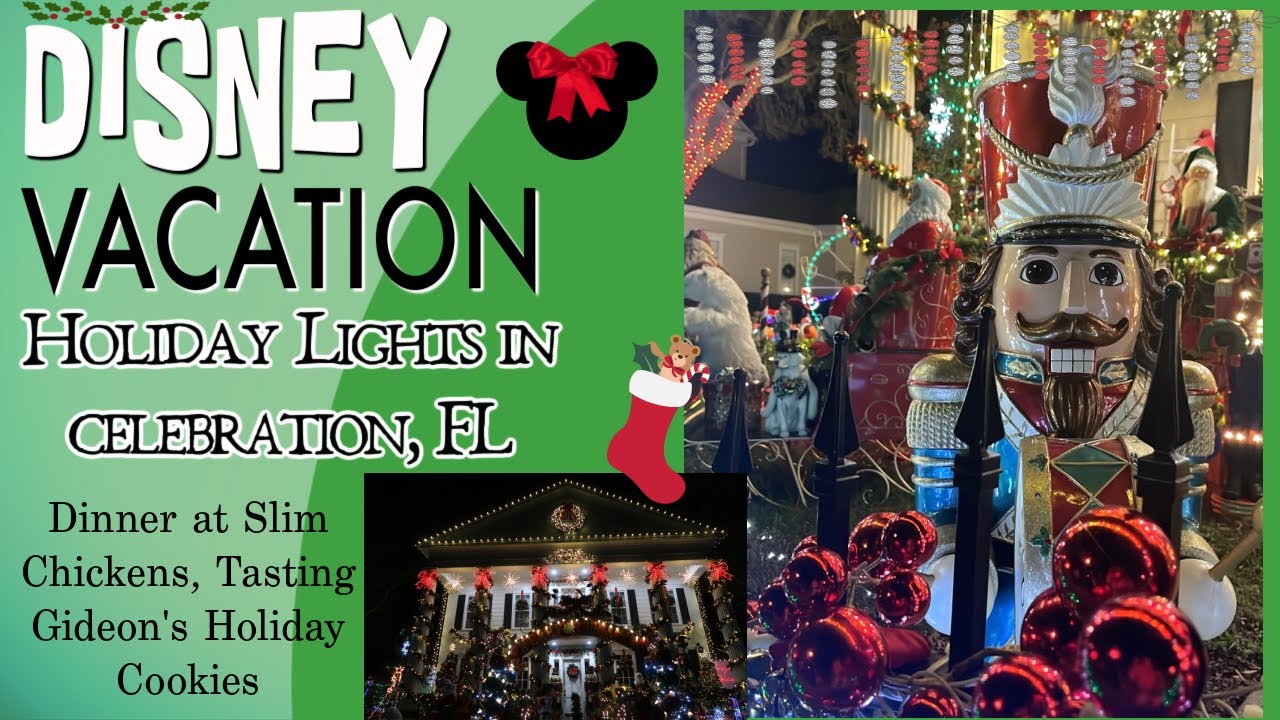 Christmas Lights & Decor in Celebration, Florida | Gideon's Holiday Cookies | Slim Chickens Dinner