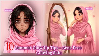 10 Summer Glow Up Tips -Acne Free Glowing Skin@Binte.Hawwa07 