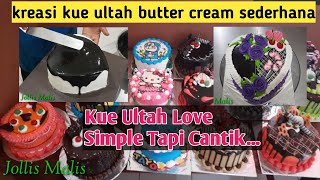 Kue ulang tahun bentuk love coklat siram | cara menghias kue ultah bentuk love | kue ultah love