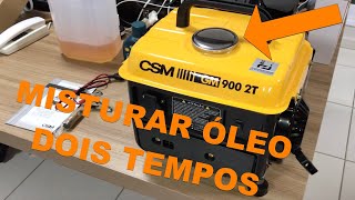 Como misturar óleo 2 tempos, primeira partida gerador CSM GM-900 2T - Review completo