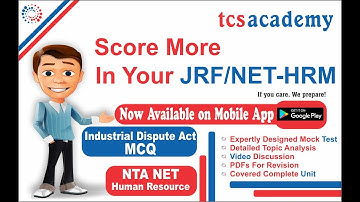 UGC NET HRM | NTA NET JRF Most Expected INDUSTRIAL DISPUTE ACT 1947 MCQ