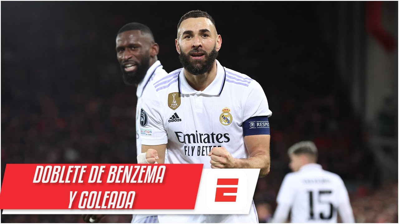 DOBLETE de BENZEMA. REAL MADRID GOLEA AL LIVERPOOL. y ya ganan 5-2 en ...