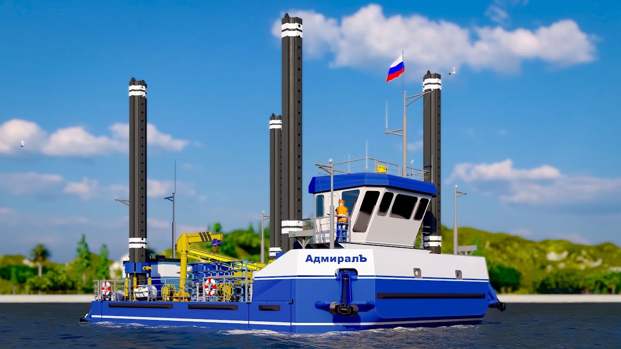 3D Самоходная буровая платформа - YouTube