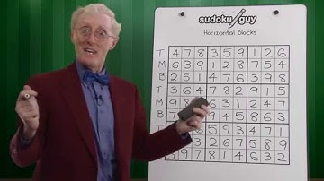 Lesson 1 Learn sudoku. How to solve sudoku for beginners. Horizontal blocks using TMB.