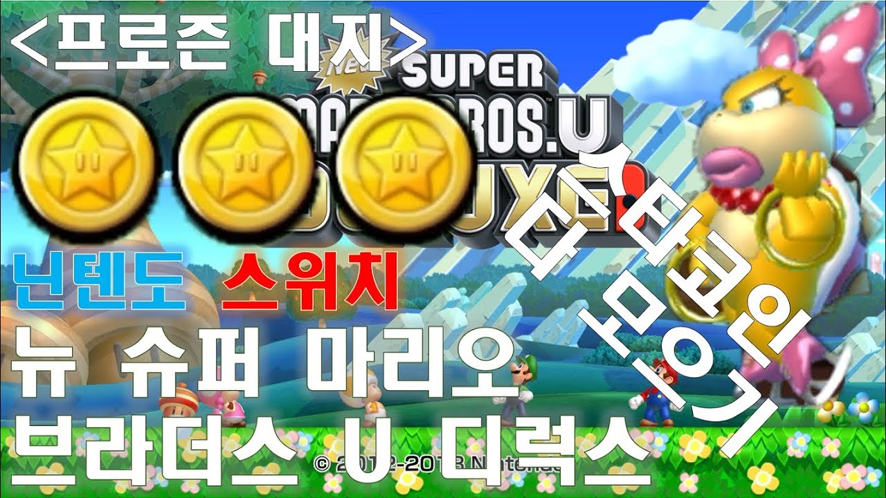 [구덕TV] New Super Mario Bros U Deluxe Star Coin /뉴 슈퍼마리오 브라더스 U 디럭스 프로즌 대지  스타코인 공략 /닌텐도 스위치