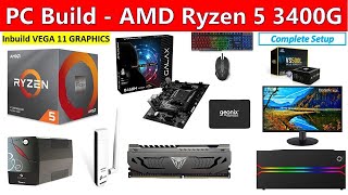 PC BUILD Using Ryzen 5 3400G, AM4 motherboard, 8GB DDR4 3200MHz RAM, 500W SMPS, RGB CABINET, Monitor